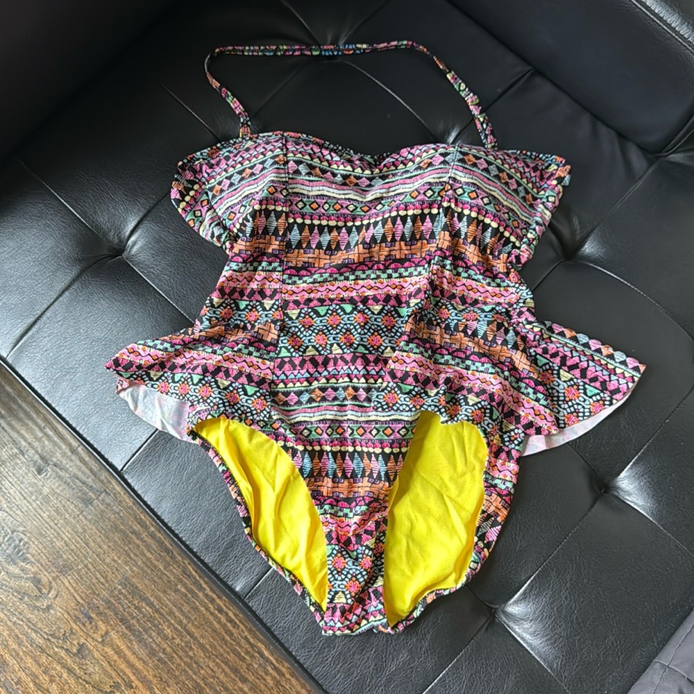 One Piece Pink Envelope Backless Halter Swimsuit
